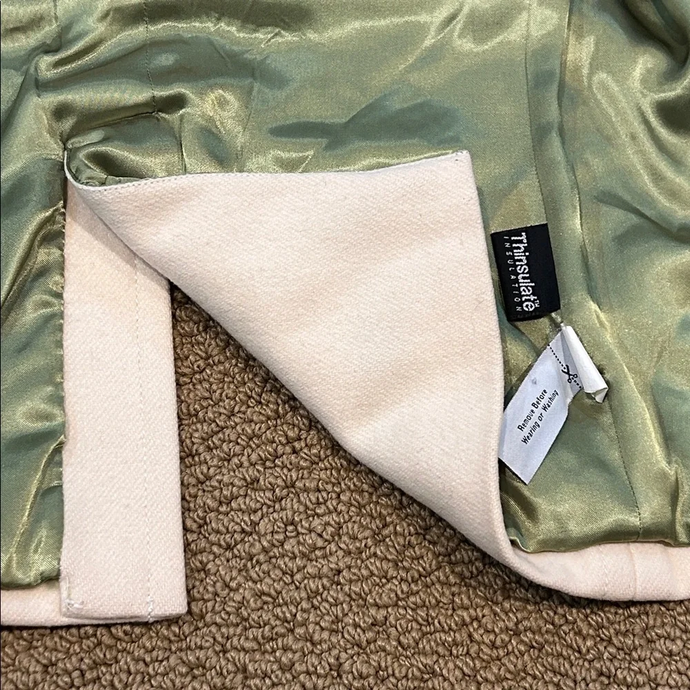 Vintage J. Crew Pea Coat size Small Cream Wool Blend Preppy Classic